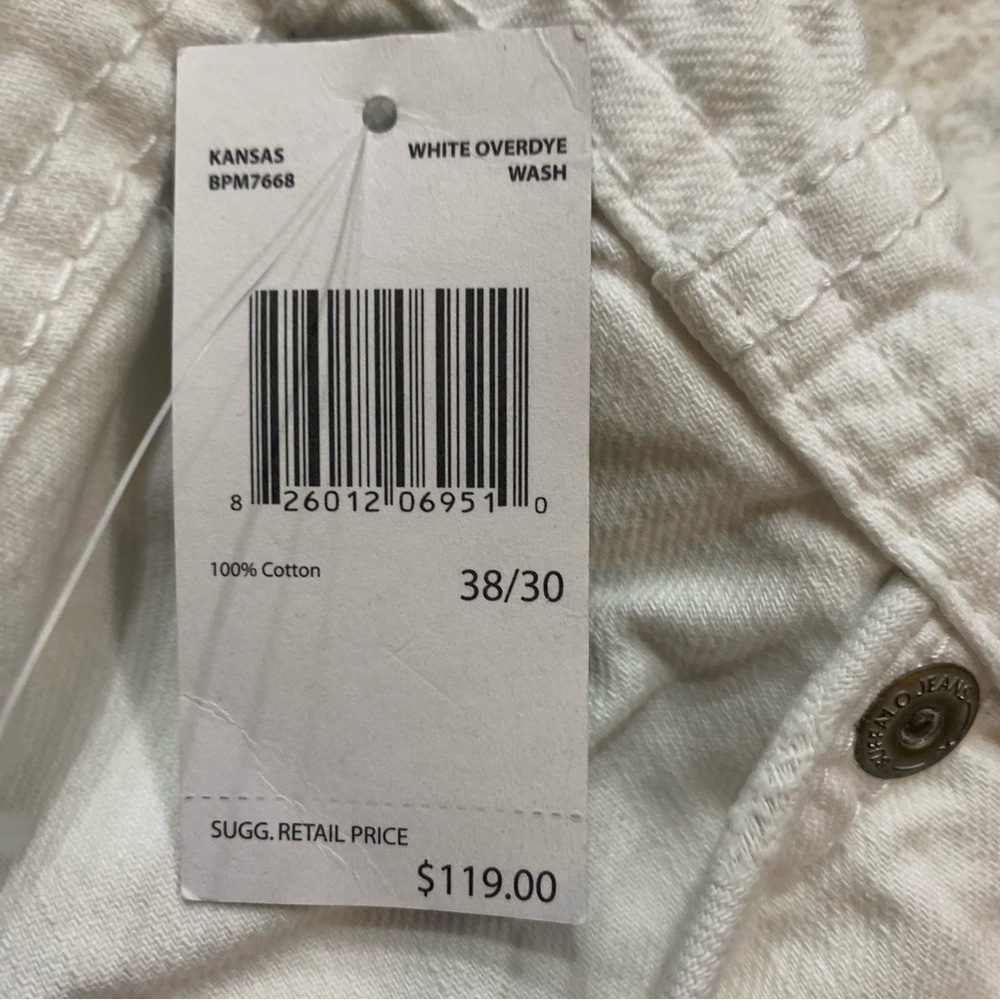 Buffalo Jeans White 38X30 Slim Boot NWT Retro - Picture 7 of 9